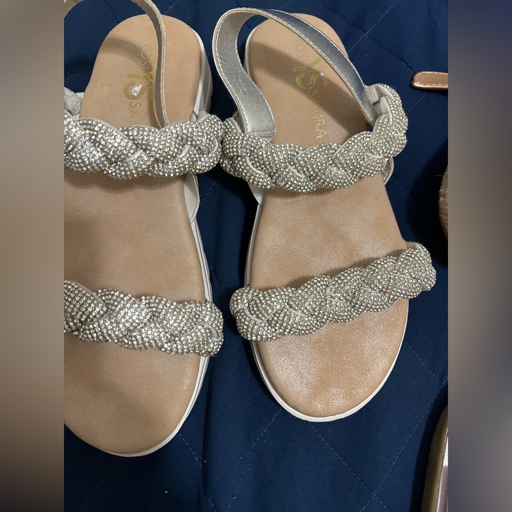 Kids' Silver Braided Sandals